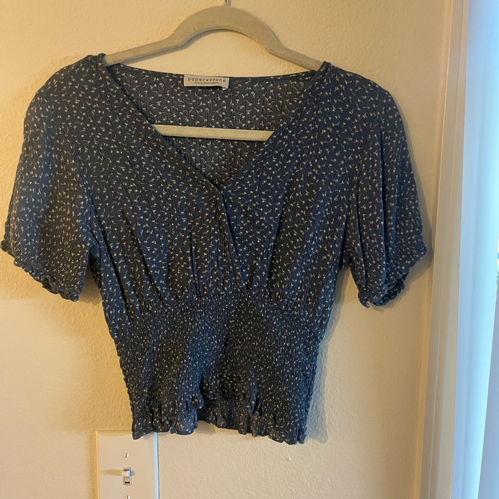 Blue Patterned Top